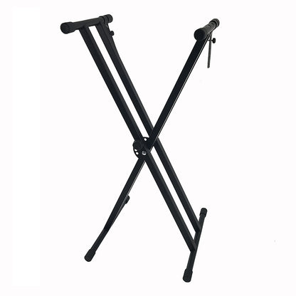 Adjustable Double-Braced Keyboard Stand - Foldable X-Type with 7 Height Settings (31-96cm) & Non-Slip Pads
