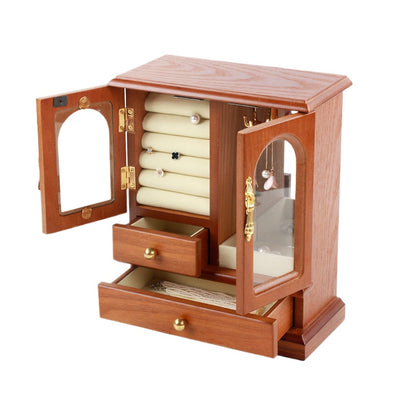Vintage Wooden Jewelry Box - Creative Storage for Necklaces, Rings, and Earrings