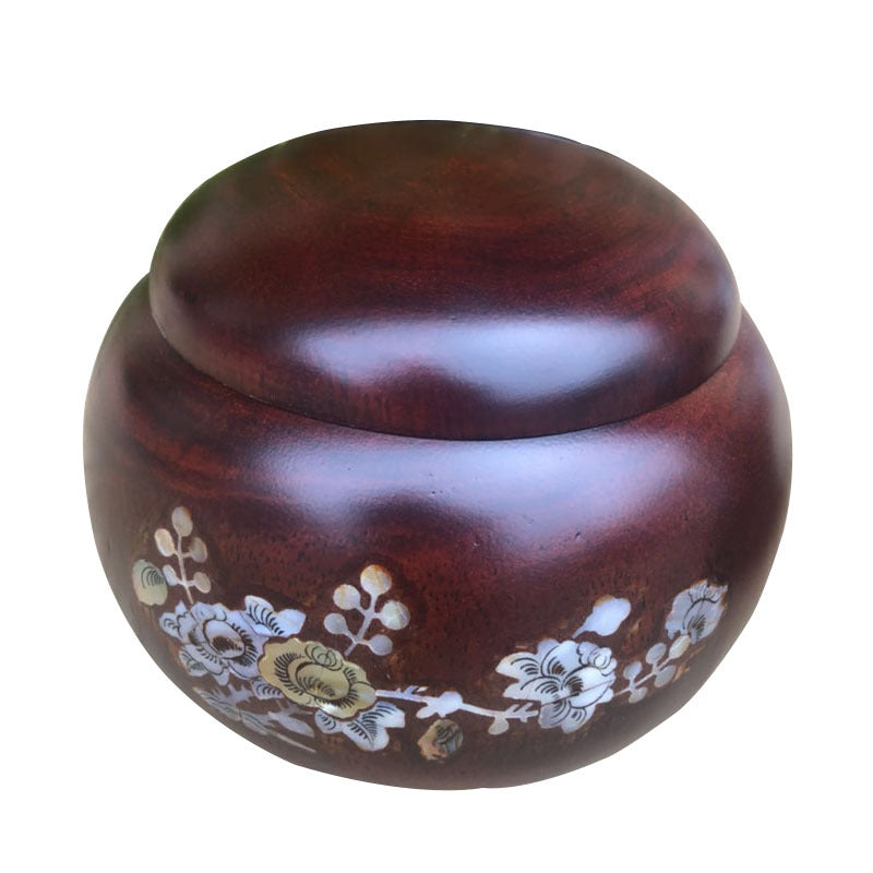 Redwood Go Game Storage Box - Large Vietnamese Rosewood Chess and Tea Canister