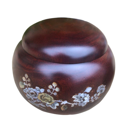 Redwood Go Game Storage Box - Large Vietnamese Rosewood Chess and Tea Canister