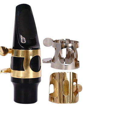 Saxophone/Clarinet Ligature - Brass Reed Holder with Gold/Nickel Plating for Soprano/Alto/Tenor Sax & Clarinet