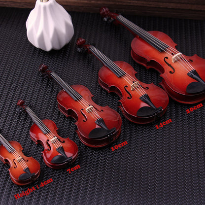 Violin Model, Wood Violin for Decoration with Stand and Case, Miniature Dollhouse, Model Home Decoration and Gift