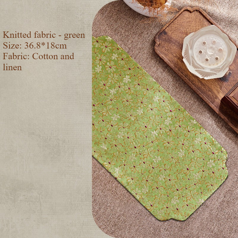 Chinese Style Incense Mat - Cotton Linen Tea Table Mat with Anti-Slip Backing