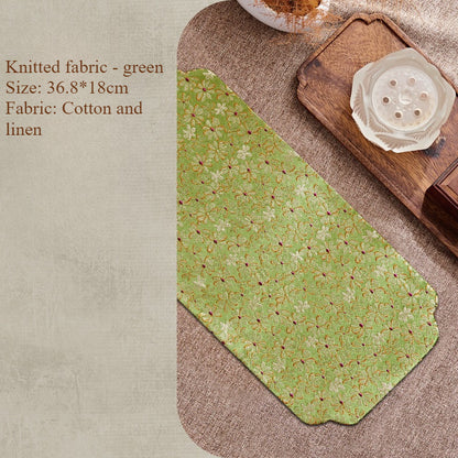 Chinese Style Incense Mat - Cotton Linen Tea Table Mat with Anti-Slip Backing