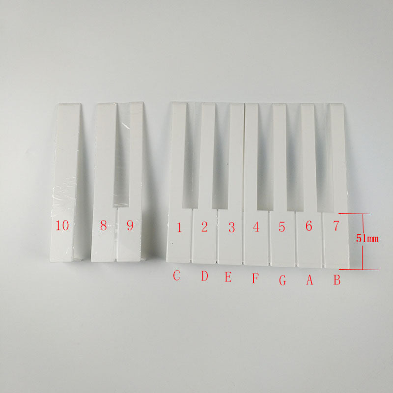Acrylic Piano Key Tops Replacement Set - 51/52mm Models (White/Glossy/Matte Black)
