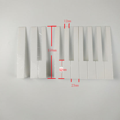 Acrylic Piano Key Tops Replacement Set - 51/52mm Models (White/Glossy/Matte Black)