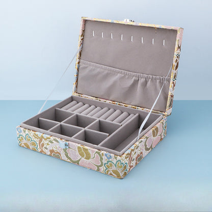 French Vintage Jewelry Box - Elegant Ring & Necklace Organizer, Premium Jewelry Display Case