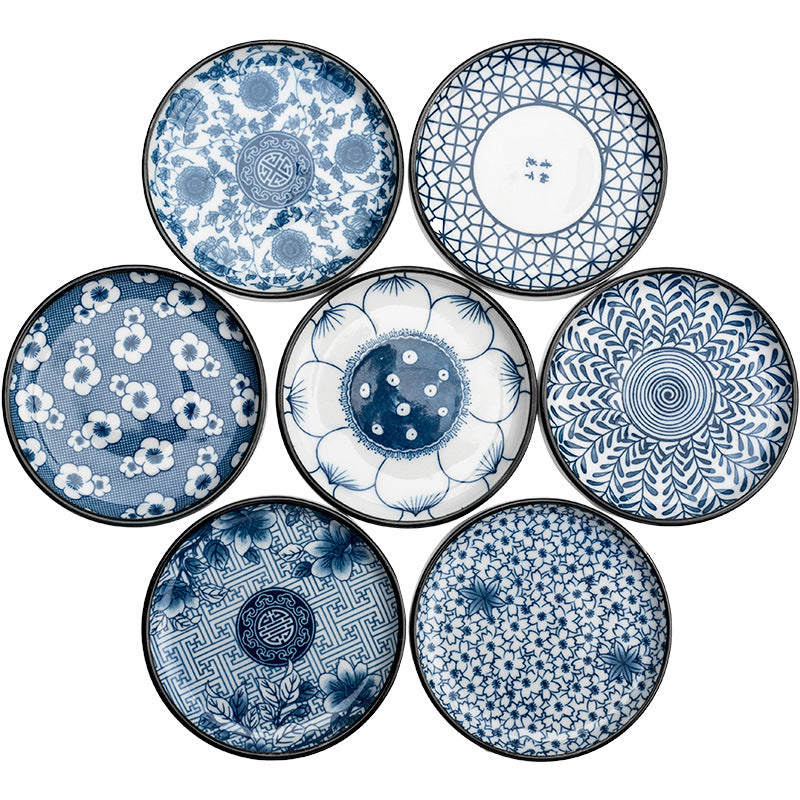 Blue and White Porcelain Coaster - Ceramic Tea Cup Mat for Hot Drinks (8.5cm Diameter)