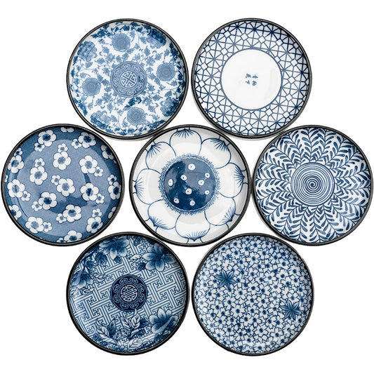 Blue and White Porcelain Coaster - Ceramic Tea Cup Mat for Hot Drinks (8.5cm Diameter)