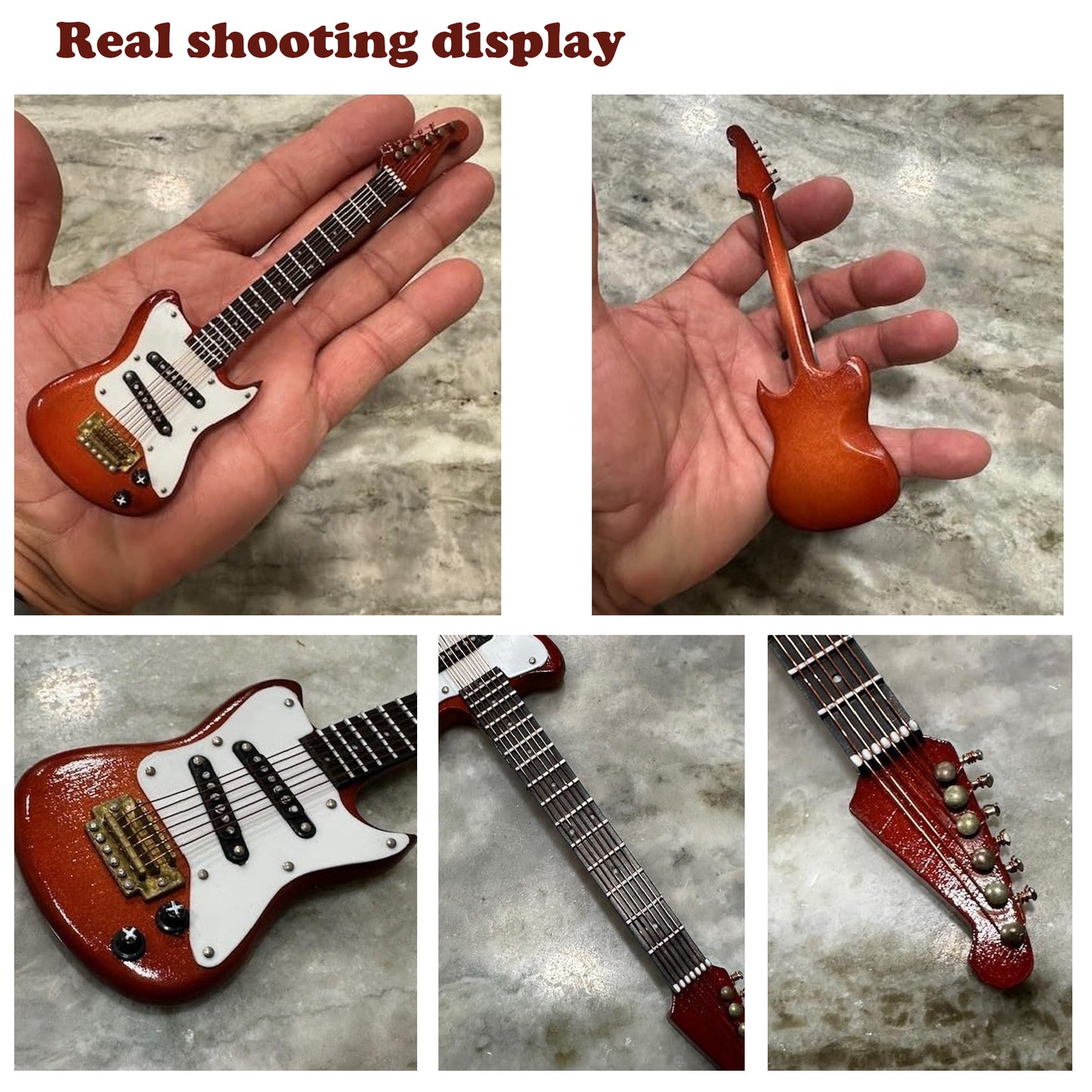 Mini Electric Guitar Model Mini Musical Ornament Mini Guitar Handicraft Ornaments Guitar Decorations for Gift