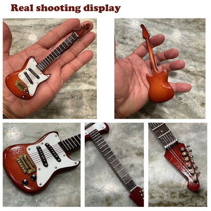 Mini Electric Guitar Model Mini Musical Ornament Mini Guitar Handicraft Ornaments Guitar Decorations for Gift