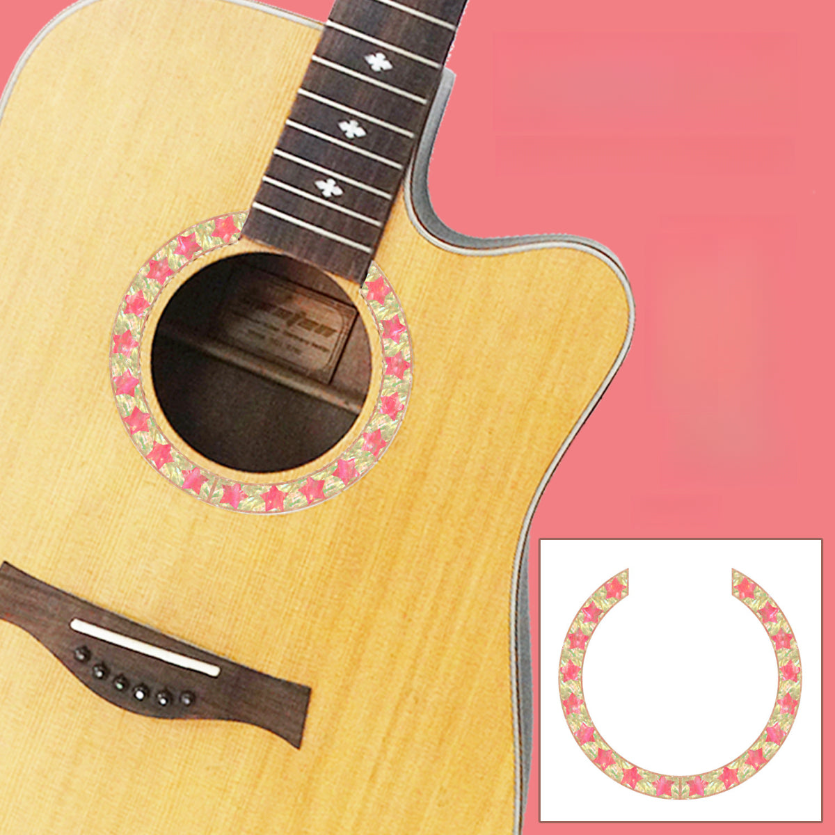 Decorate Your Acoustic Guitar with Trendy Soundhole Stickers and Floral Hole Ring Decals