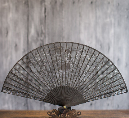 Suzhou Sandalwood Folding Fan - Handcrafted Chinese Artisan Fan