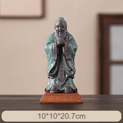 Ceramic Confucius Statue - Handcrafted Historical Figure Decor for Study & Living Room