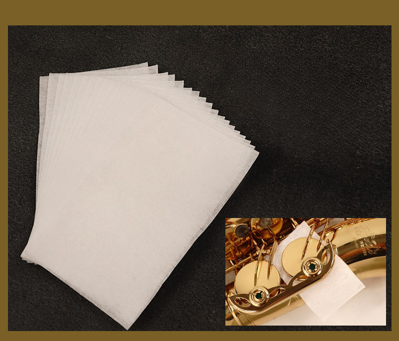 Saxophone Pad Cleaning Paper - 100pcs Ultra-Fine Fiber Sheets for Woodwind Instruments (Flute, Clarinet, Saxophone)