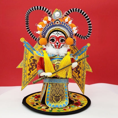7-Inch Silk Chinese Opera Doll - Traditional Handmade Peking Opera Flower Dan Figurine