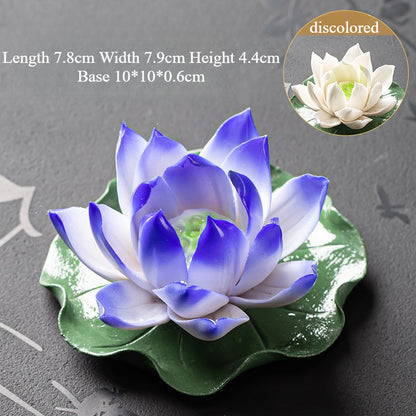 Handmade Color-Changing Lotus Flower Tea Pet – Zen Style Incense & Kung Fu Tea Accessory