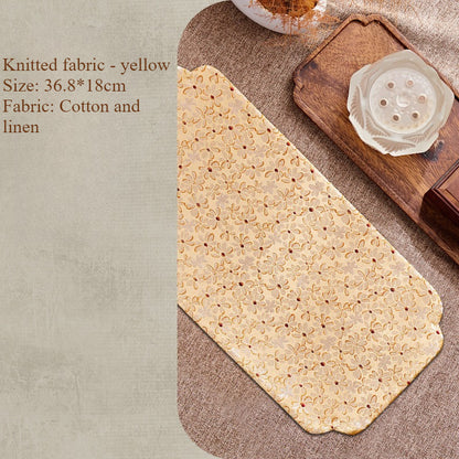 Chinese Style Incense Mat - Cotton Linen Tea Table Mat with Anti-Slip Backing