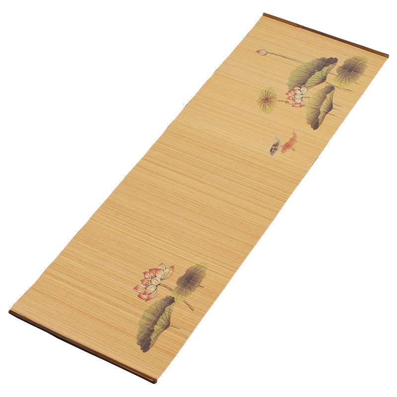 Bamboo Tea Mat Set - Waterproof 3D Printed Chinese Design (3 Sizes: 10x46cm/30x60cm/30x135cm, 6 Patterns)