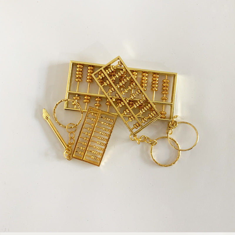 Luxury Gold Plated Abacus Keychain with Unique Craftsmanship