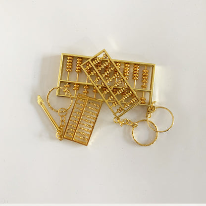 Luxury Gold Plated Abacus Keychain with Unique Craftsmanship