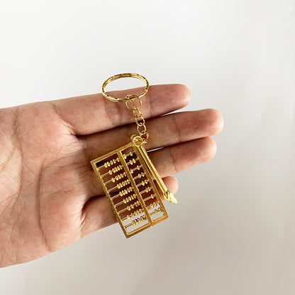 Luxury Gold Plated Abacus Keychain with Unique Craftsmanship