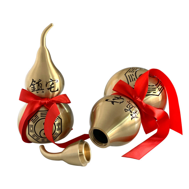Bagua Gourd Copper Ornament - Feng Shui Handcrafted Copper Art