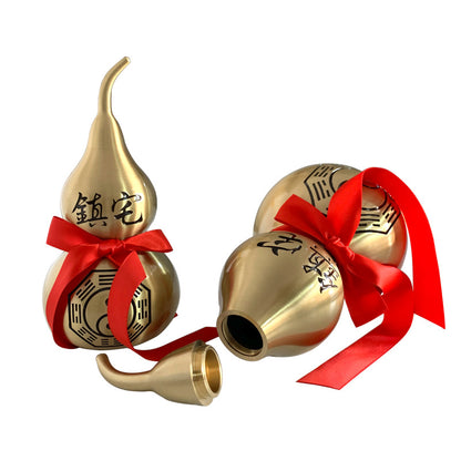 Bagua Gourd Copper Ornament - Feng Shui Handcrafted Copper Art