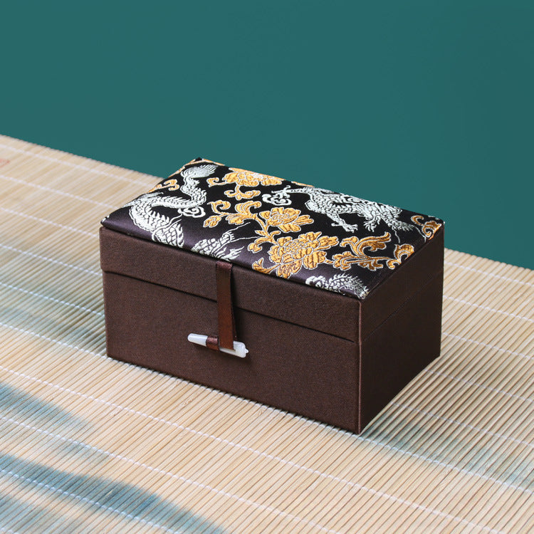 Elegant Retro Brocade Jewelry Box - Store Your Treasures in Style
