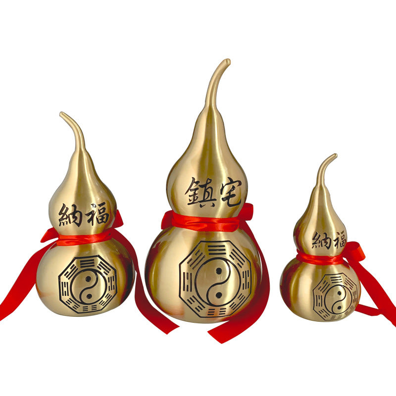 Bagua Gourd Copper Ornament - Feng Shui Handcrafted Copper Art