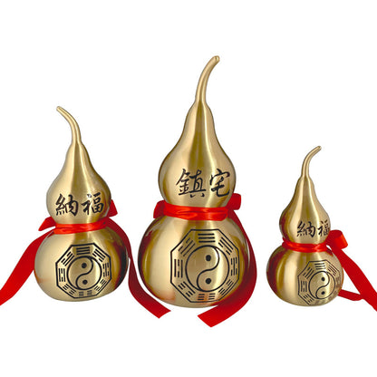 Bagua Gourd Copper Ornament - Feng Shui Handcrafted Copper Art
