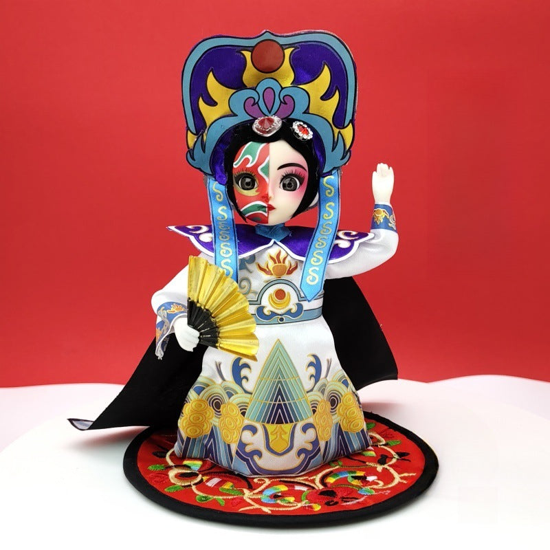 7-Inch Silk Chinese Opera Doll - Traditional Handmade Peking Opera Flower Dan Figurine