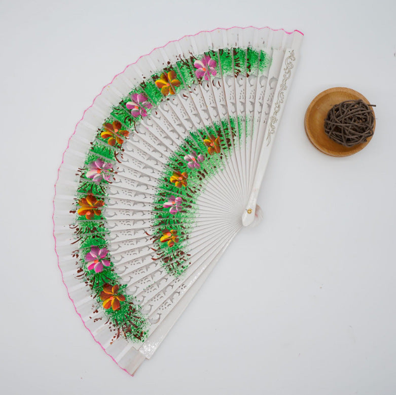Elegant Spanish Plain Folding Fan - Wooden Dance Performance Prop