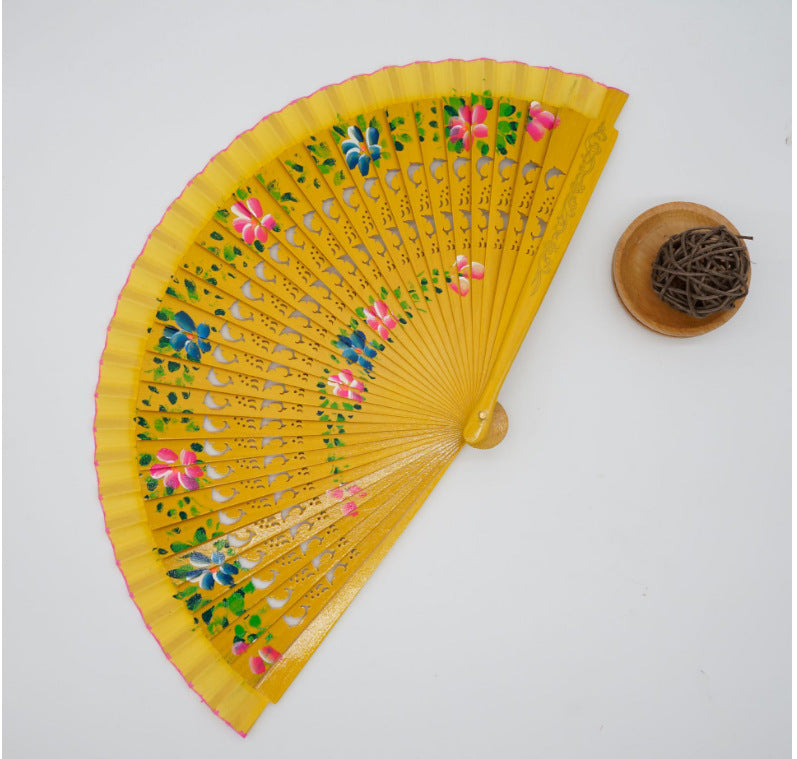 Elegant Spanish Plain Folding Fan - Wooden Dance Performance Prop