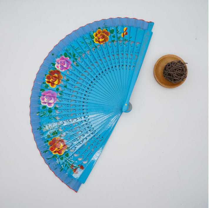 Elegant Spanish Plain Folding Fan - Wooden Dance Performance Prop