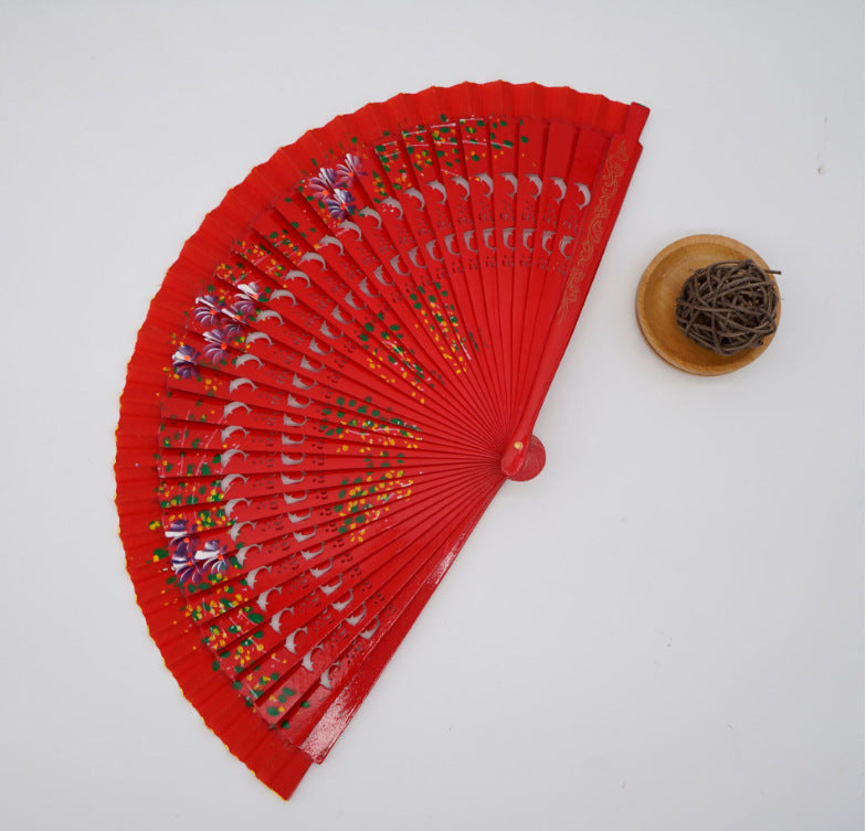 Elegant Spanish Plain Folding Fan - Wooden Dance Performance Prop