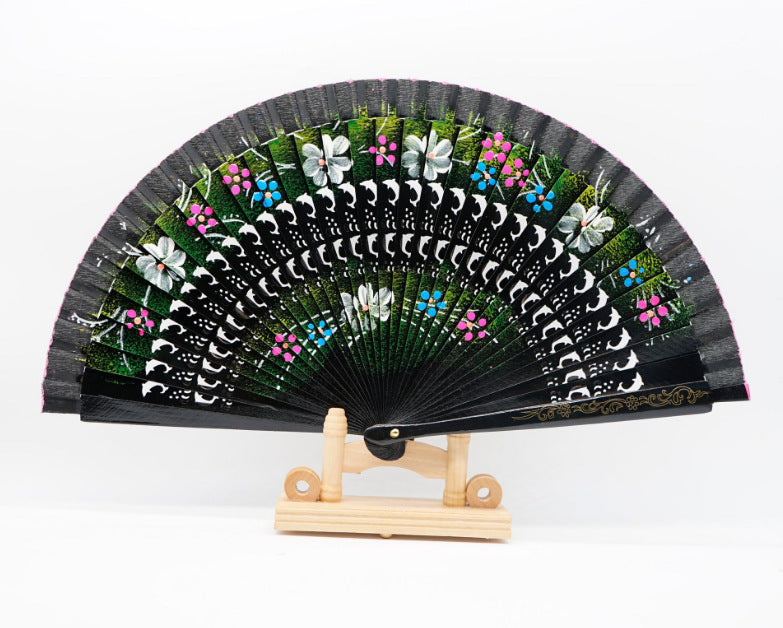 Elegant Spanish Plain Folding Fan - Wooden Dance Performance Prop