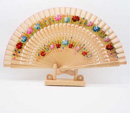 Elegant Spanish Plain Folding Fan - Wooden Dance Performance Prop