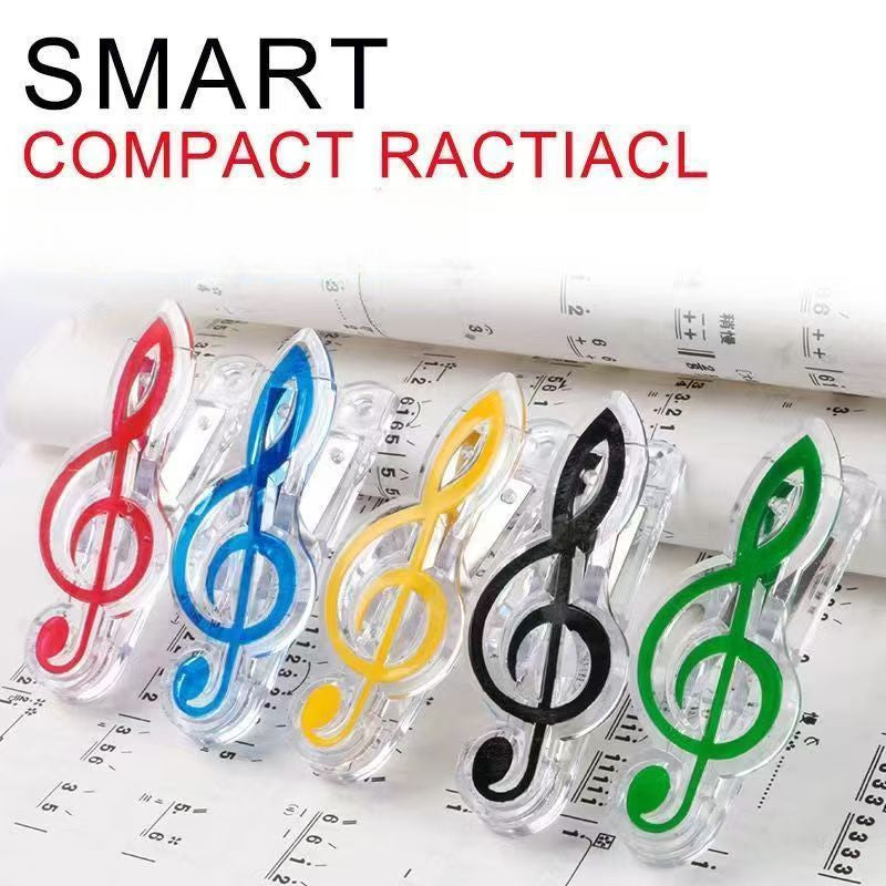 Music Sheet Clip for Trumpet - Creative Note-Shaped ABS Clip (5 Colors, 7x2.7cm)