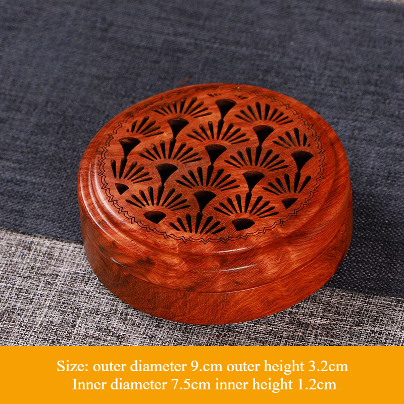 Rosewood Incense Holder - Stylish Hollow Carved Wooden Box for Home, Meditation & Relaxation