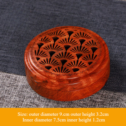 Rosewood Incense Holder - Stylish Hollow Carved Wooden Box for Home, Meditation & Relaxation