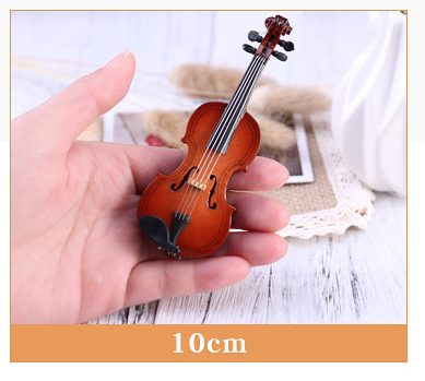 Violin Model, Wood Violin for Decoration with Stand and Case, Miniature Dollhouse, Model Home Decoration and Gift