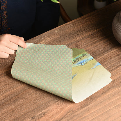 Chinese Tea Table Mat - Waterproof Ink Painting Tea Tray Cloth (44x19.5cm, 5 Designs)