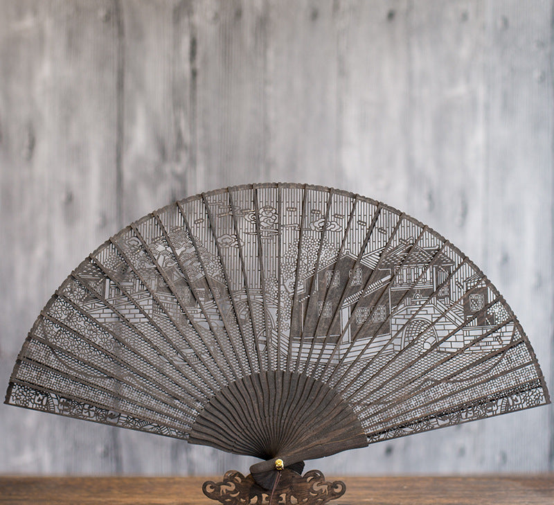 Suzhou Sandalwood Folding Fan - Handcrafted Chinese Artisan Fan