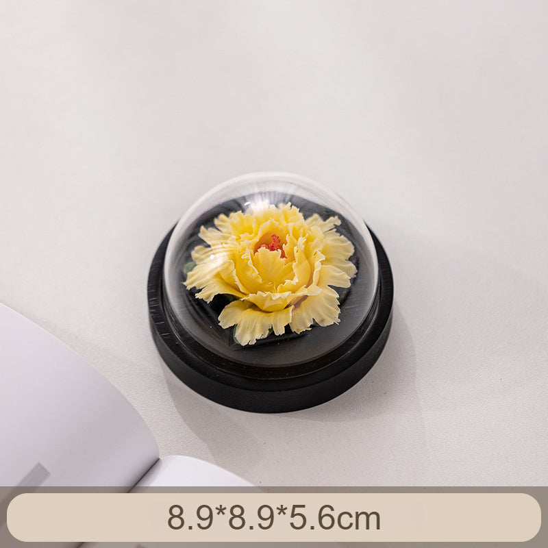 Handmade Ceramic Peony Flower Decor - Realistic Desktop & Car Ornament with Perfume Function
