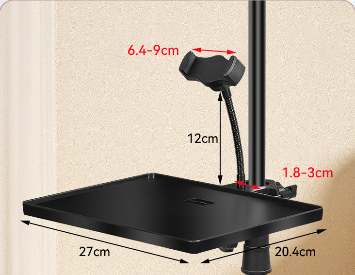 Adjustable Music Stand Tray - ABS Sheet Music Holder with Dual Lock (Small: 22x16.5cm / Large: 27x20.4cm, 3kg Capacity)