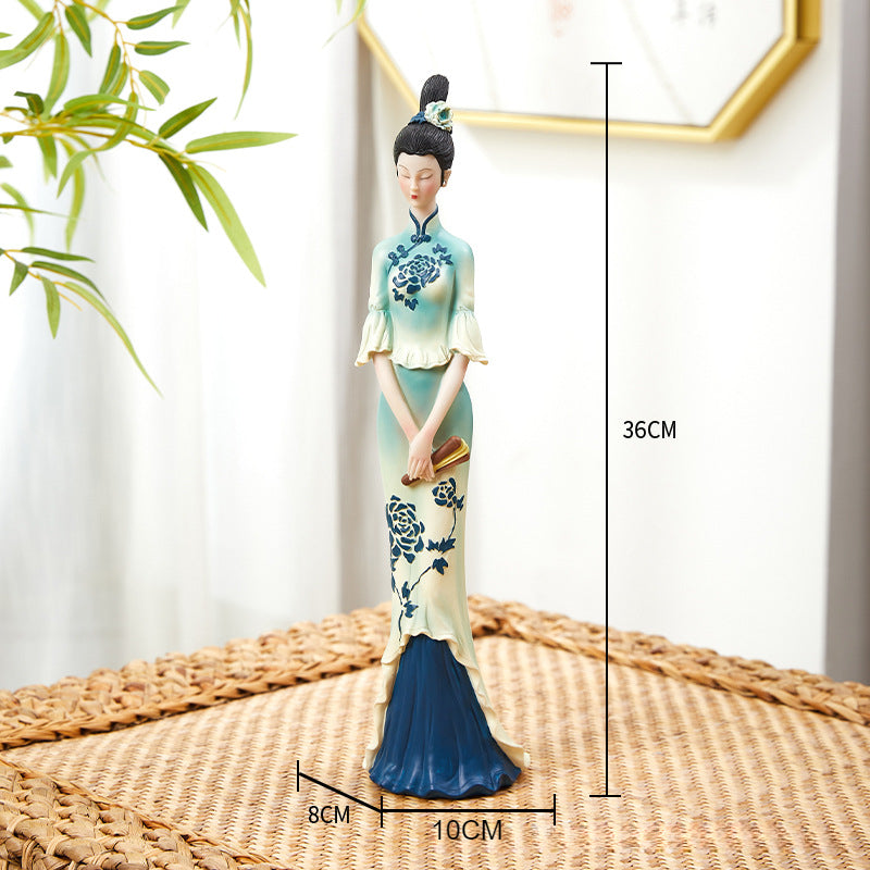 Elegant Chinese classical music playing lady ornament, can be used as home decorations and gifts