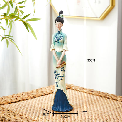 Elegant Chinese classical music playing lady ornament, can be used as home decorations and gifts