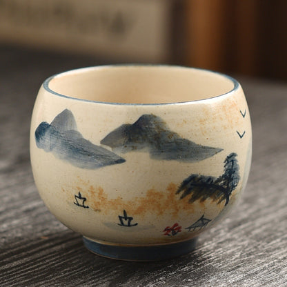 Hand-Painted Owner's Tea Cup - Large Ceramic Gongfu Tea Cup (150ml, 6.5x6cm, 6 Designs Available)