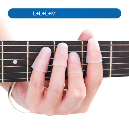Silicone Guitar Finger Protectors - 0.25mm Thin Left-Hand Pads for Guitar/Ukulele